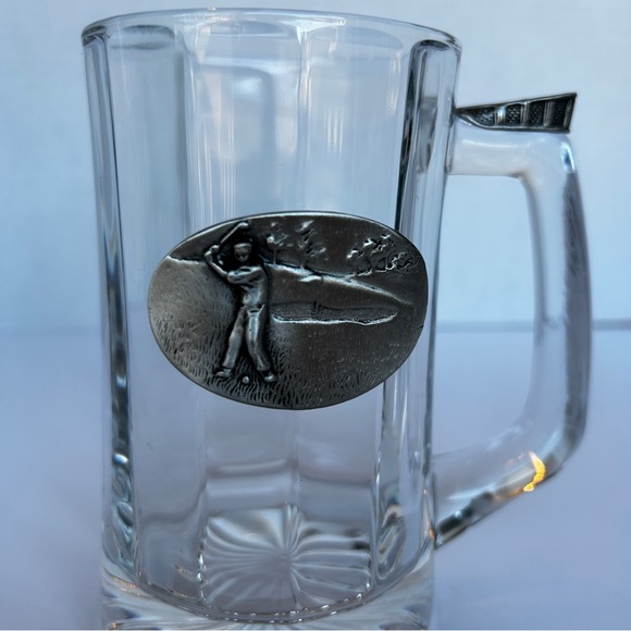 Glass Beer Stein/Mug BASEBALL Pewter Plaque and Thumbrest Canada - Picture 12 of 15